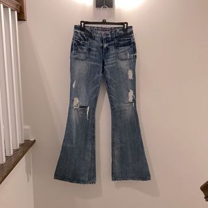 Chip and pepper bell bottom ripped jeans